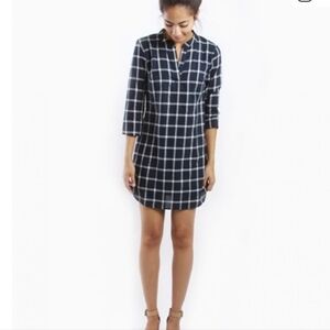 Mod Ref Navy Checkered Women's Tunic Dress